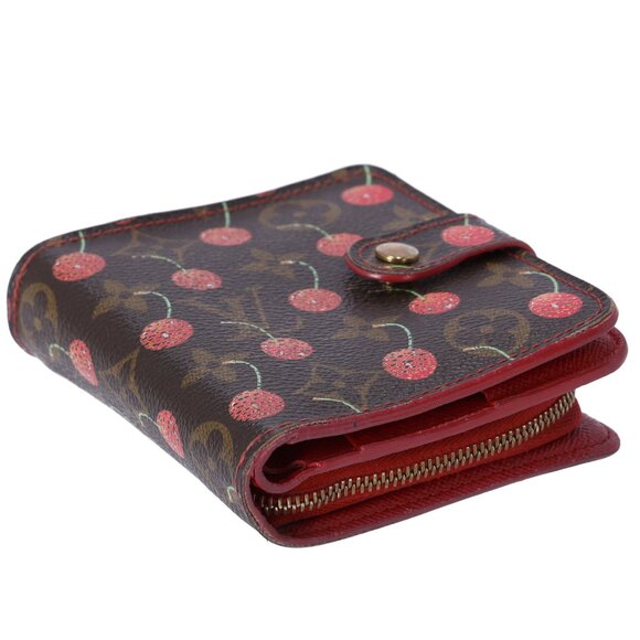 Louis Vuitton Compact Zip Bifold Wallet M95005 Monogram Cherry Canvas - Picture 4 of 7